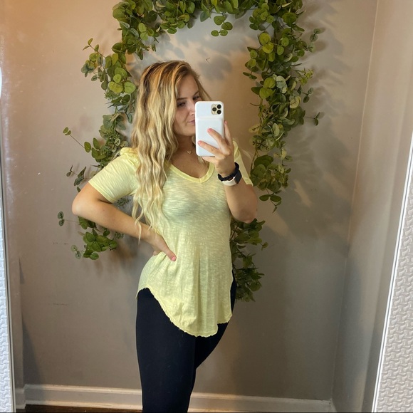 Anthropologie light yellow short sleeve tunic XXS - Picture 4 of 9